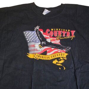 Winfield Country Round Up  Black T Shirt 2XL Eagle Kansas Music Festival AS IS